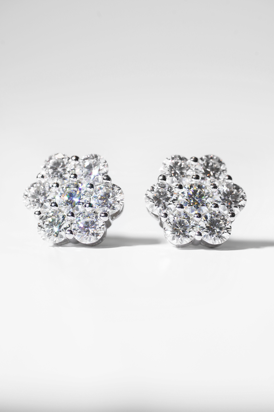 FLOWER ROUND EARRINGS 2.5CT