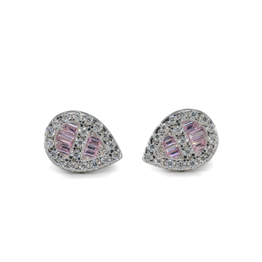 Teardrop Baguette Stud Earrings