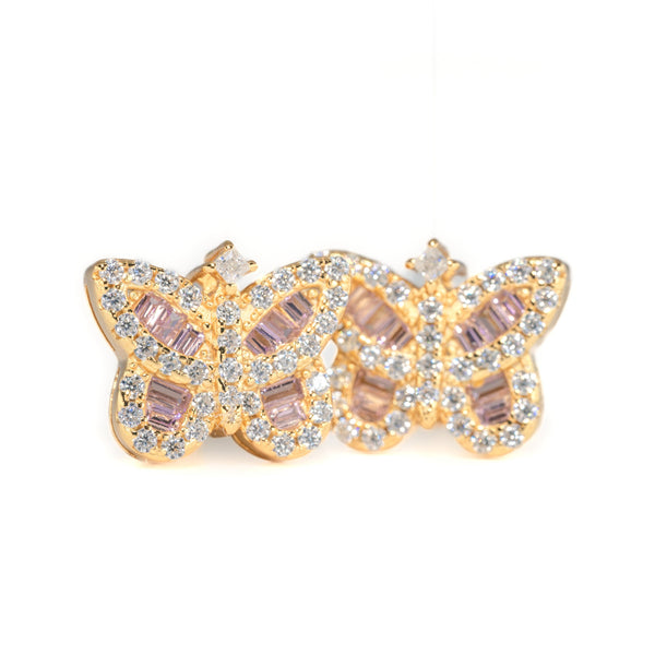 Butterfly Baguette Earrings — alternate view