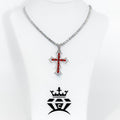 Red Ruby Iced Cross Pendant