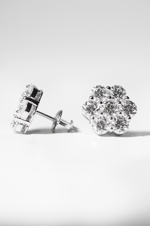 FLOWER ROUND EARRINGS 2.5CT — alternate view