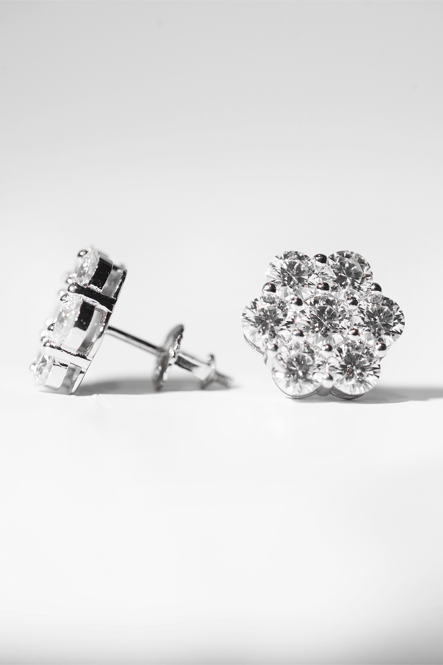FLOWER ROUND EARRINGS 2.5CT