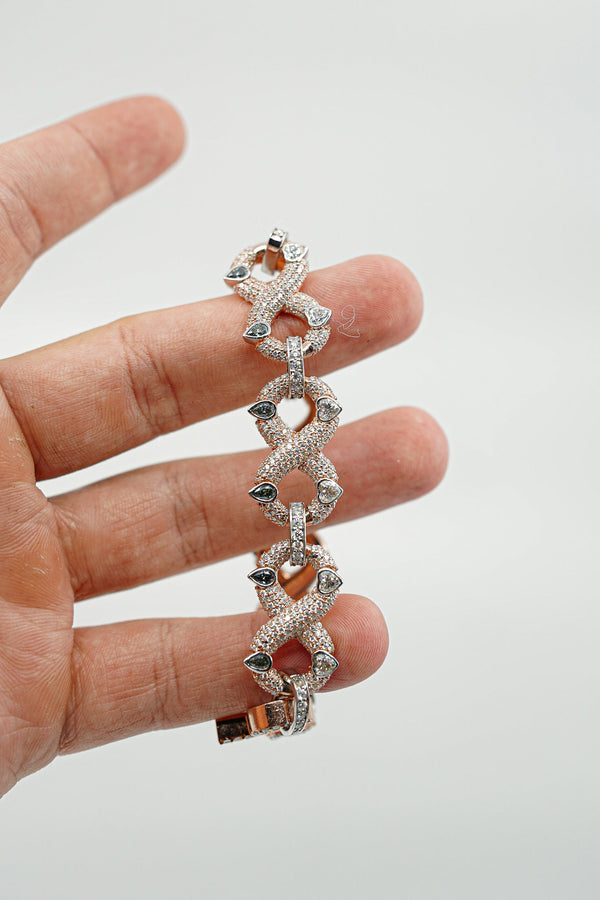 Infinite Link Bracelet Rose & White — alternate view
