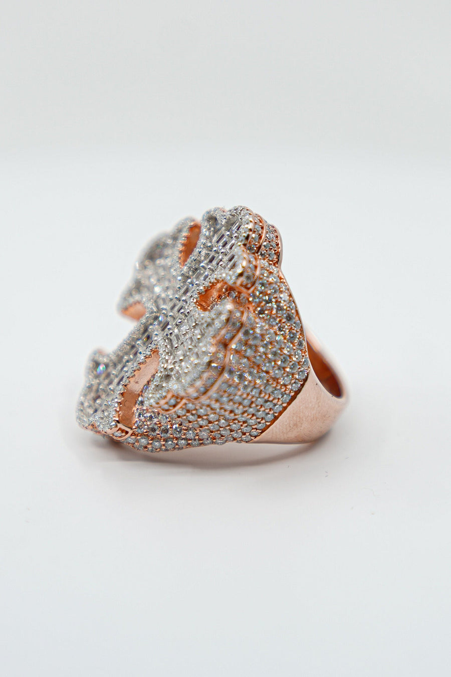 Cross Ring With Baguettes