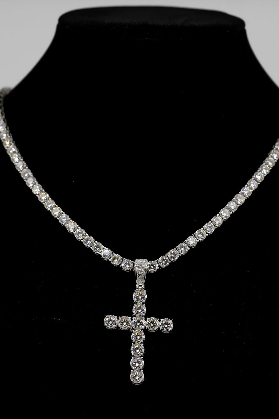 Cross Pendant + 5mm Tennis Chain Set