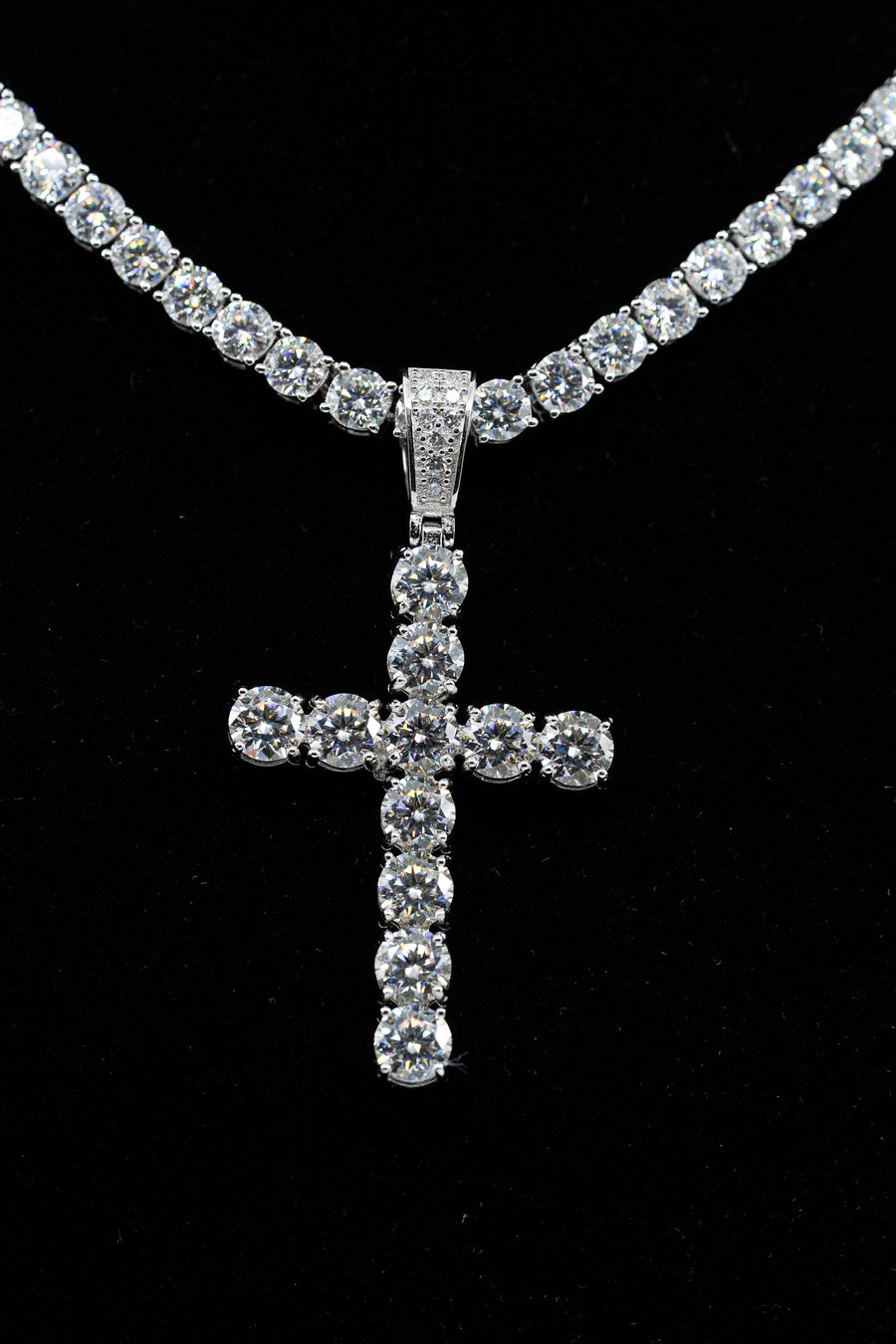 Cross Pendant + 5mm Tennis Chain Set