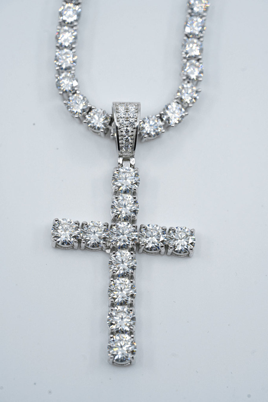 Cross Pendant + 5mm Tennis Chain Set
