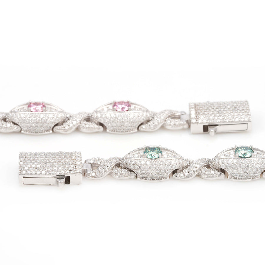 Infinity Colorful Eye Bracelet – Green & Pink Edition