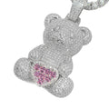 Pink Heart Teddy Pendant