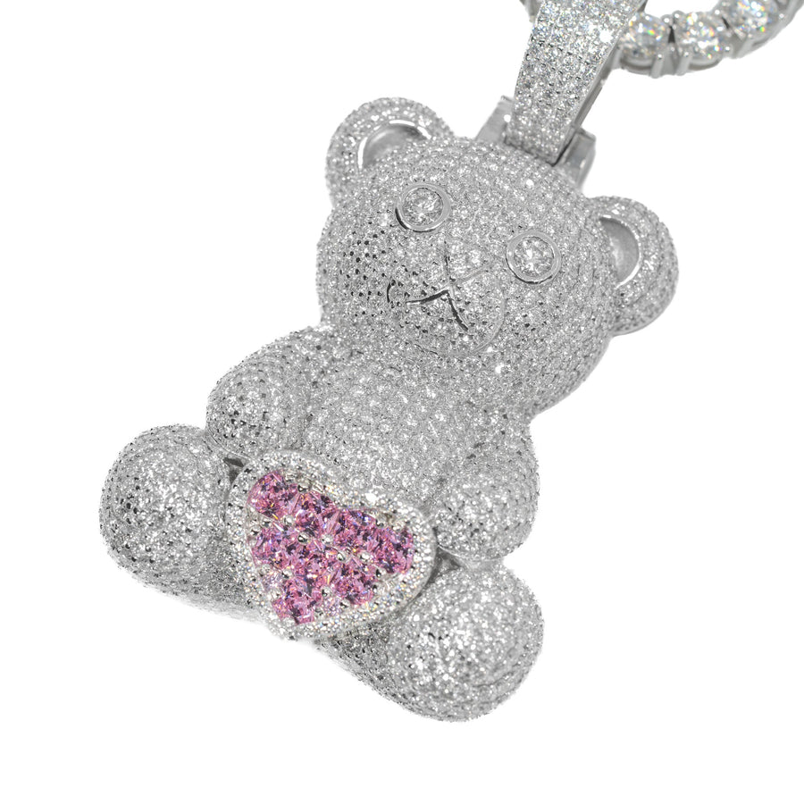 Pink Heart Teddy Pendant