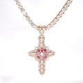 Pear Diamonds Cross Pendant