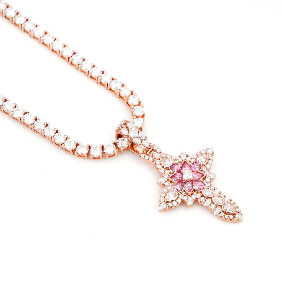 Pear Diamonds Cross Pendant