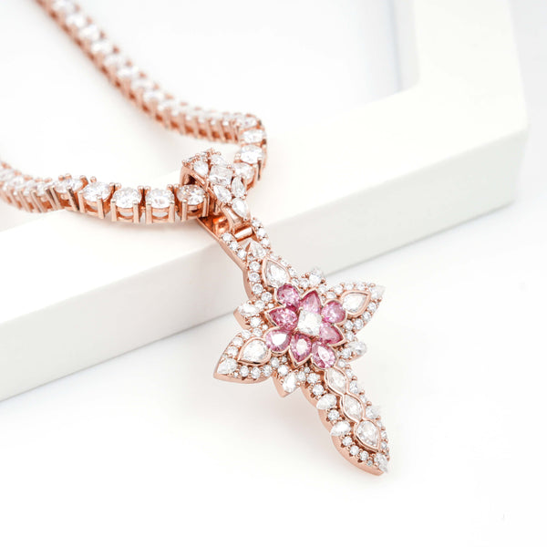 Pear Diamonds Cross Pendant — alternate view