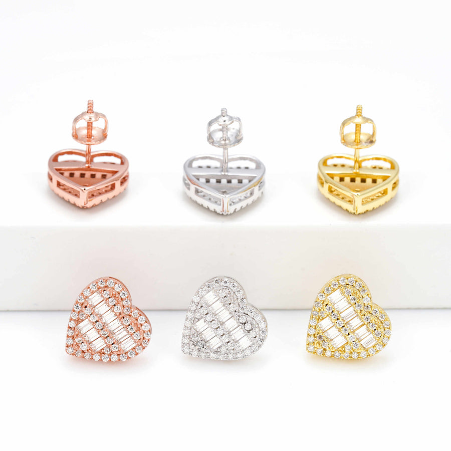 Heart Baguette Earrings