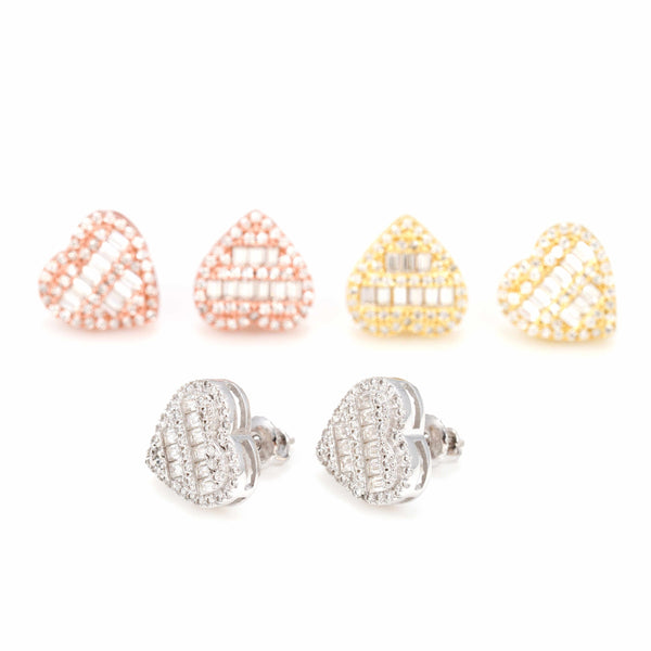 Heart Baguette Earrings — alternate view