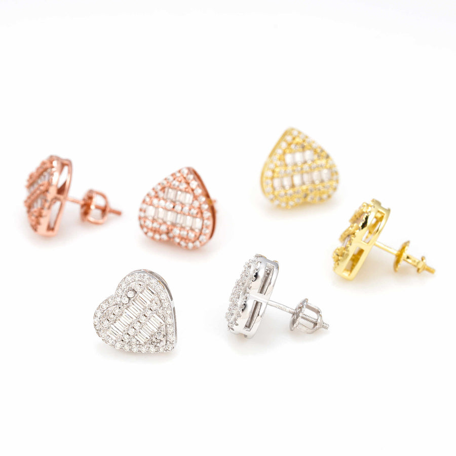Heart Baguette Earrings