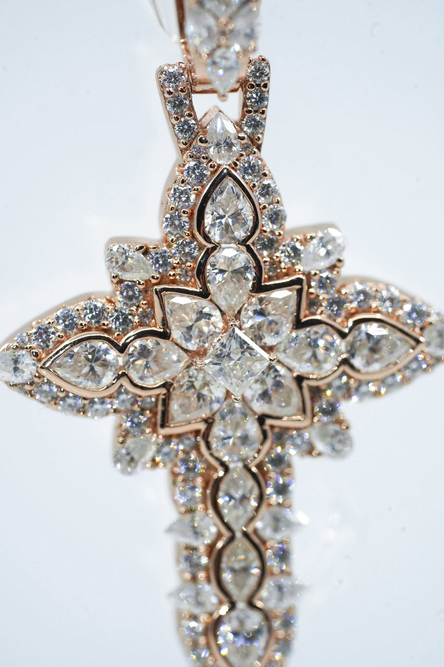 Pear Diamonds Cross Pendant