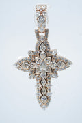 Pear Diamonds Cross Pendant