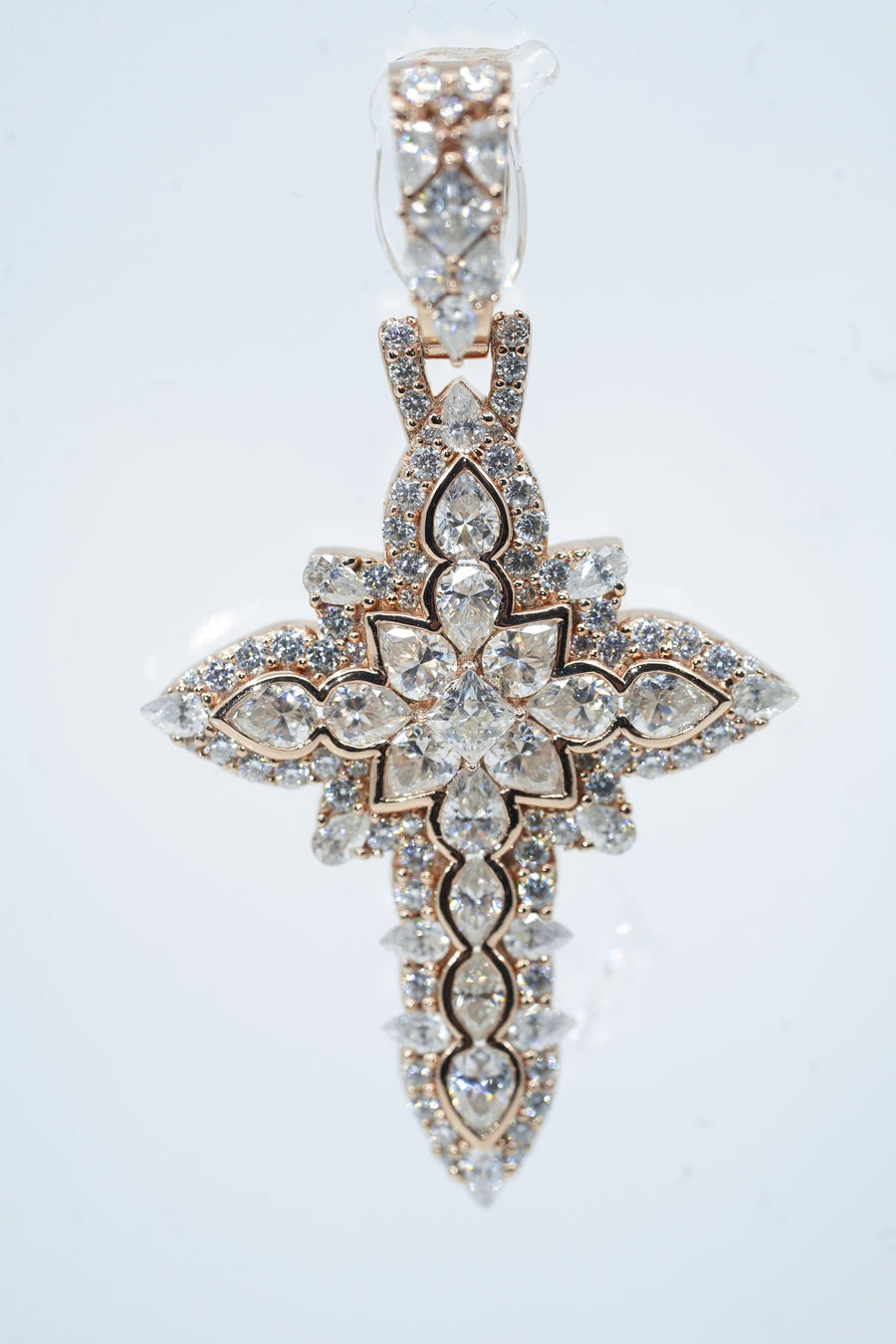 Pear Diamonds Cross Pendant