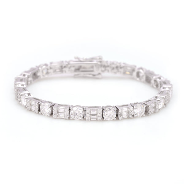 Baguette & Honey Cut 5MM Tennis Bracelet