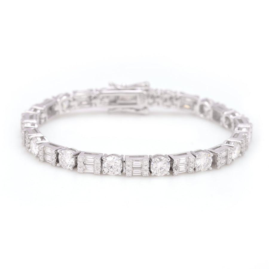 Baguette & Honey Cut 5MM Tennis Bracelet