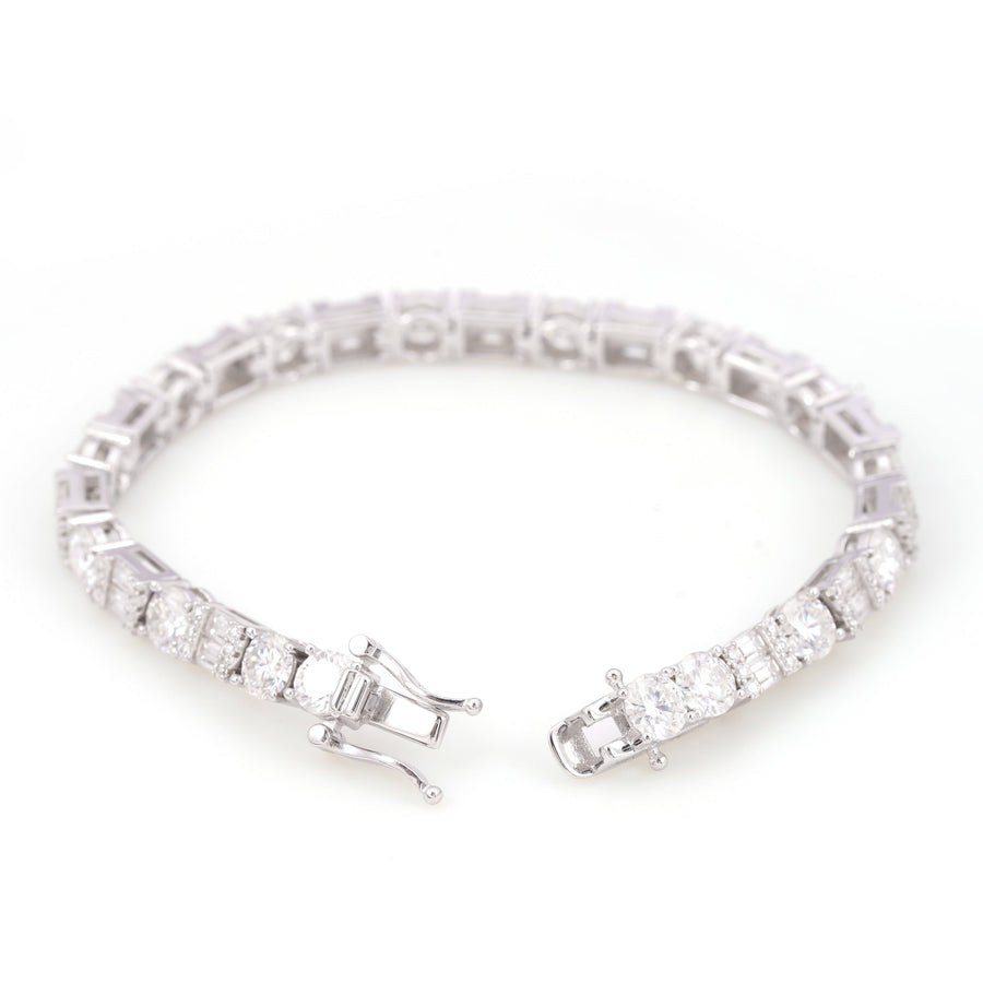 Baguette & Honey Cut 5MM Tennis Bracelet