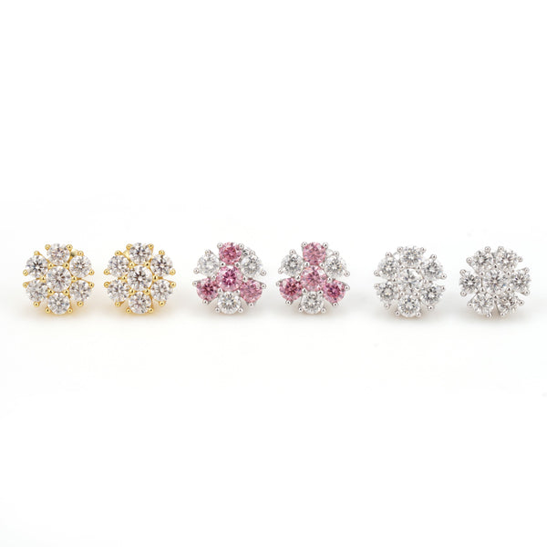 Flower Clsuter Stud Earrings