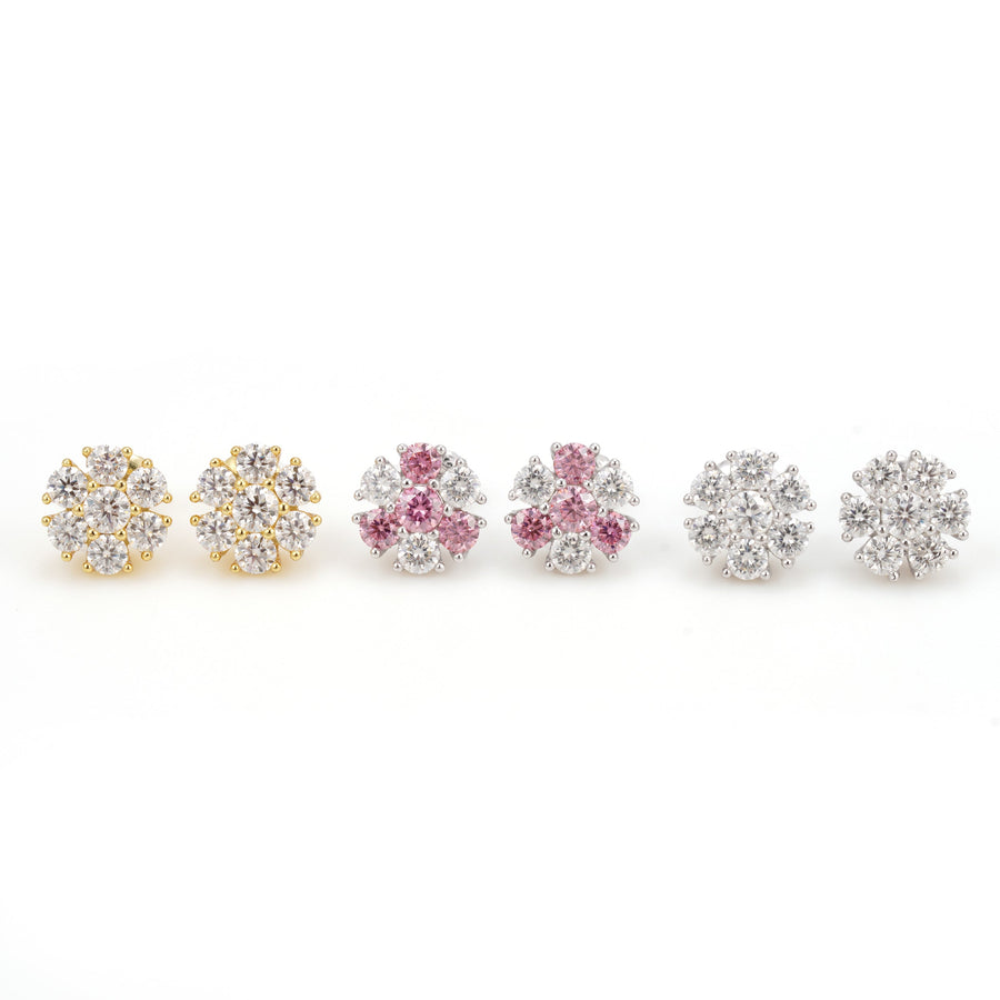 Flower Clsuter Stud Earrings