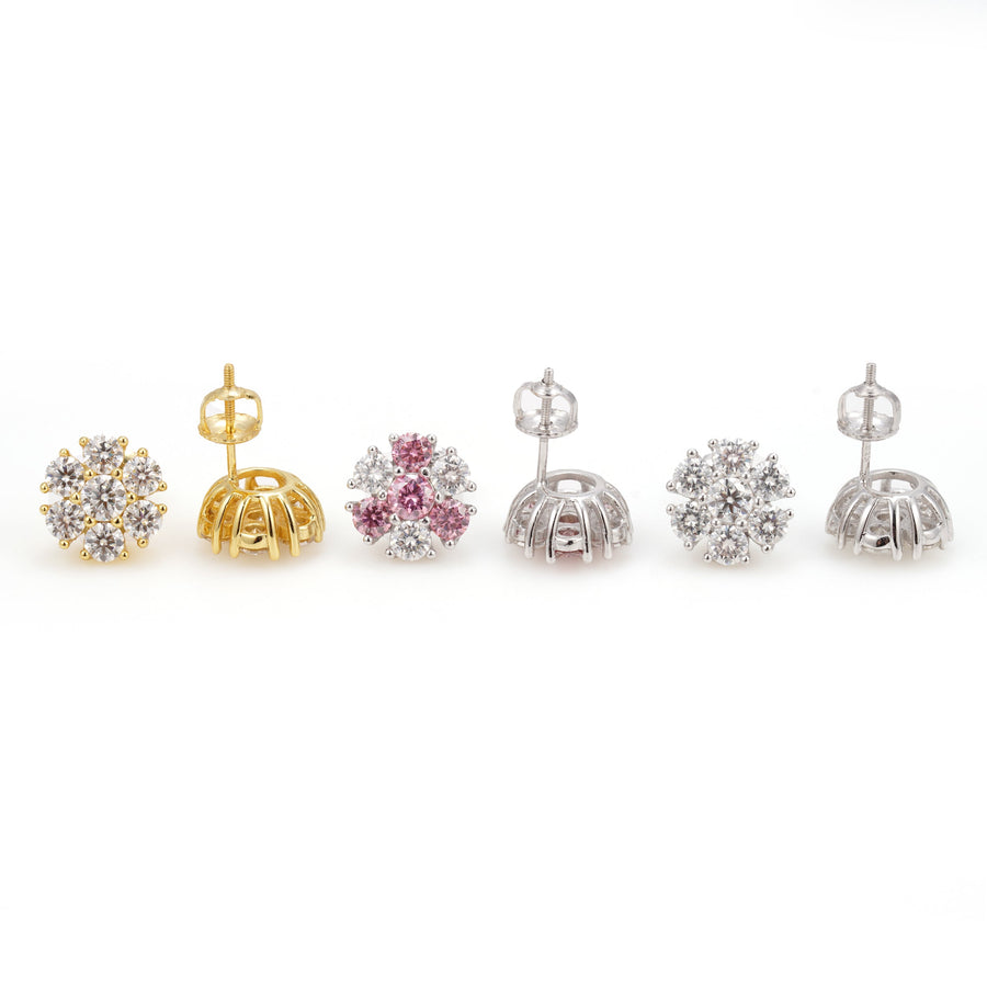 Flower Clsuter Stud Earrings
