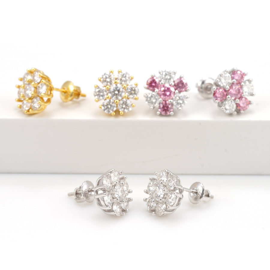 Flower Clsuter Stud Earrings