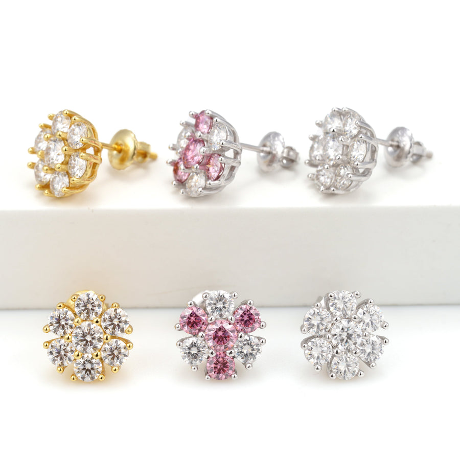 Flower Clsuter Stud Earrings