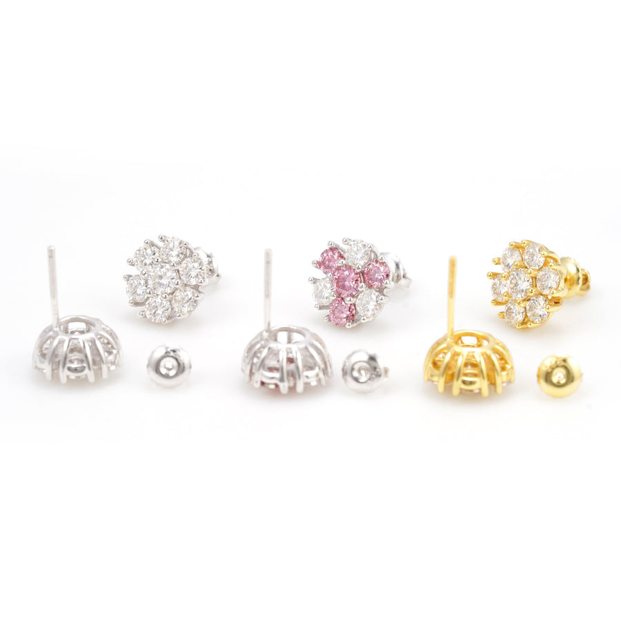 Flower Clsuter Stud Earrings