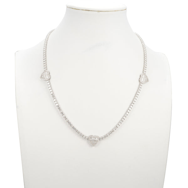 Heart Baguette Tennis Chain — alternate view