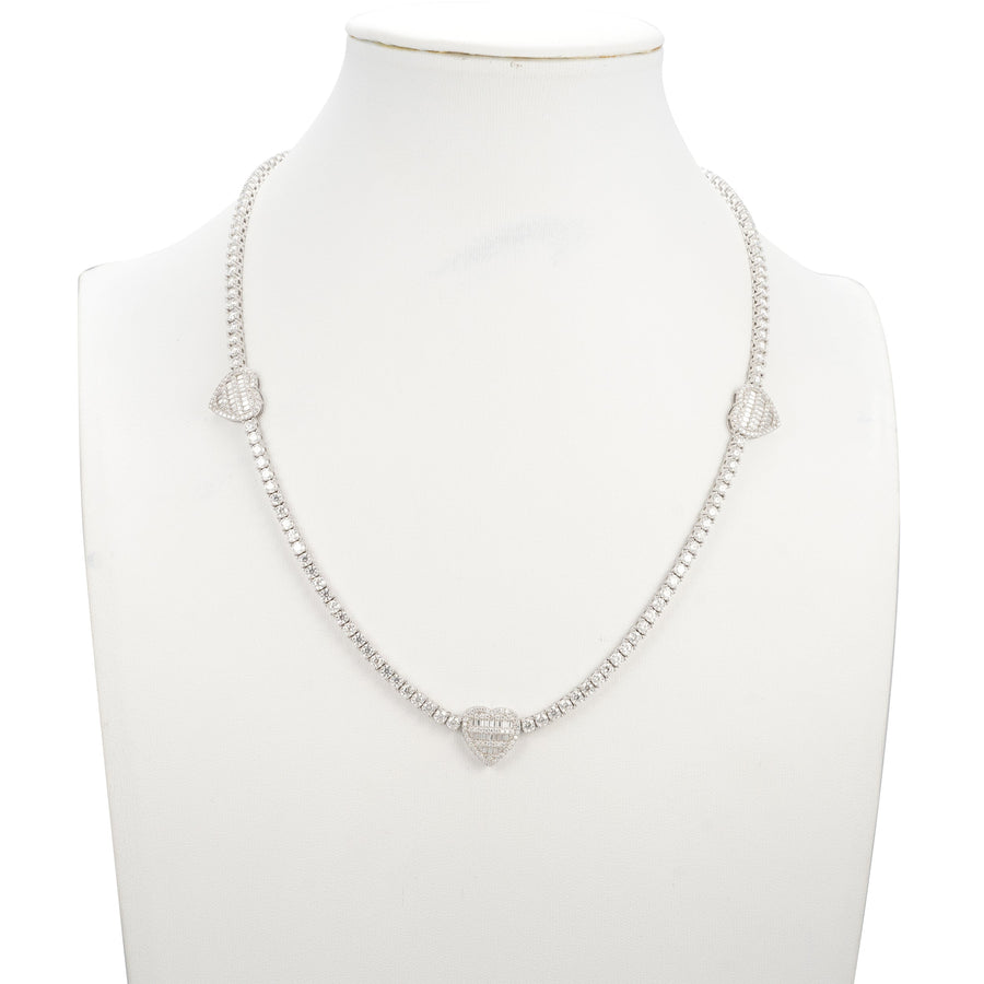 Heart Baguette Tennis Chain