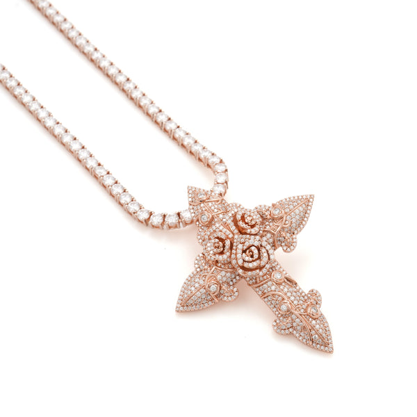Cross With Roses Pendant