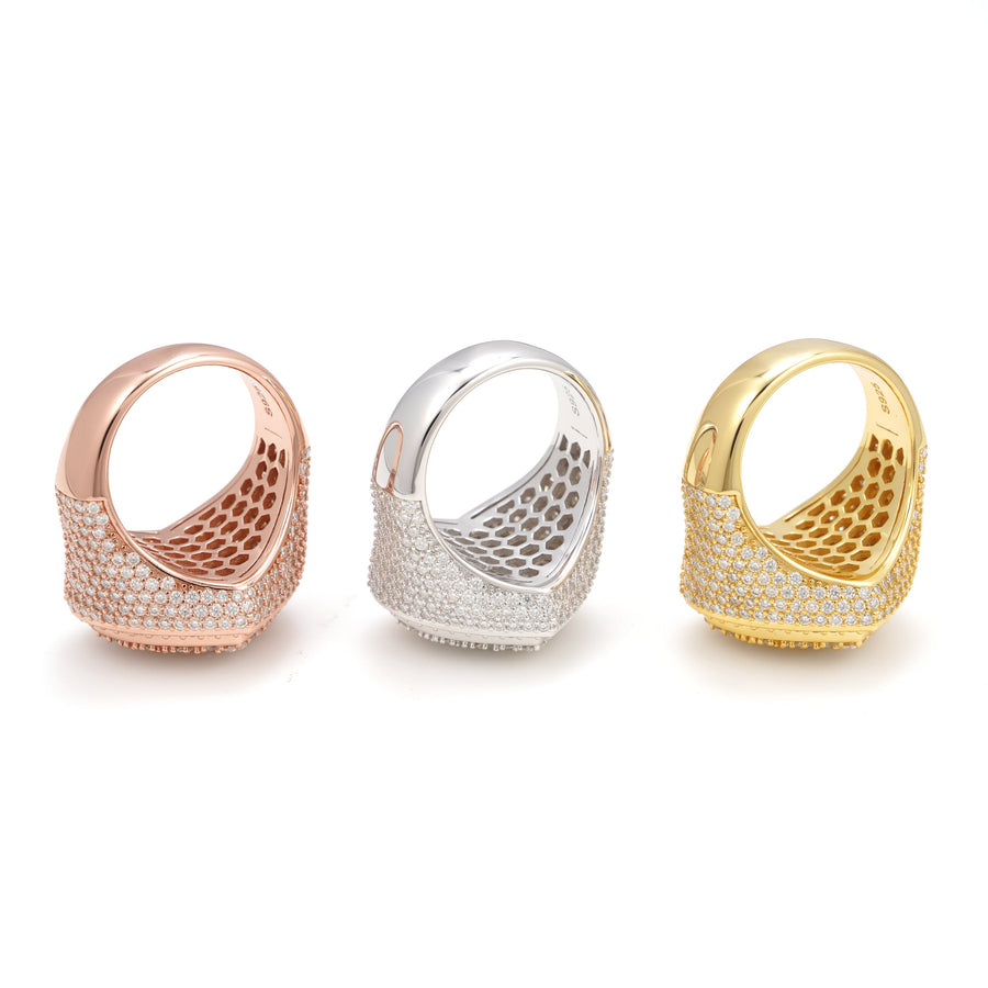 Iced Heart Statement Ring