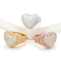 Iced Heart Statement Ring