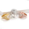 Iced Heart Statement Ring
