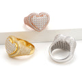 Iced Heart Statement Ring