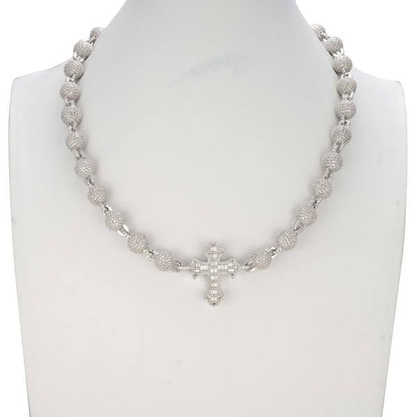 Iced Bead Cross Chain — alternate view