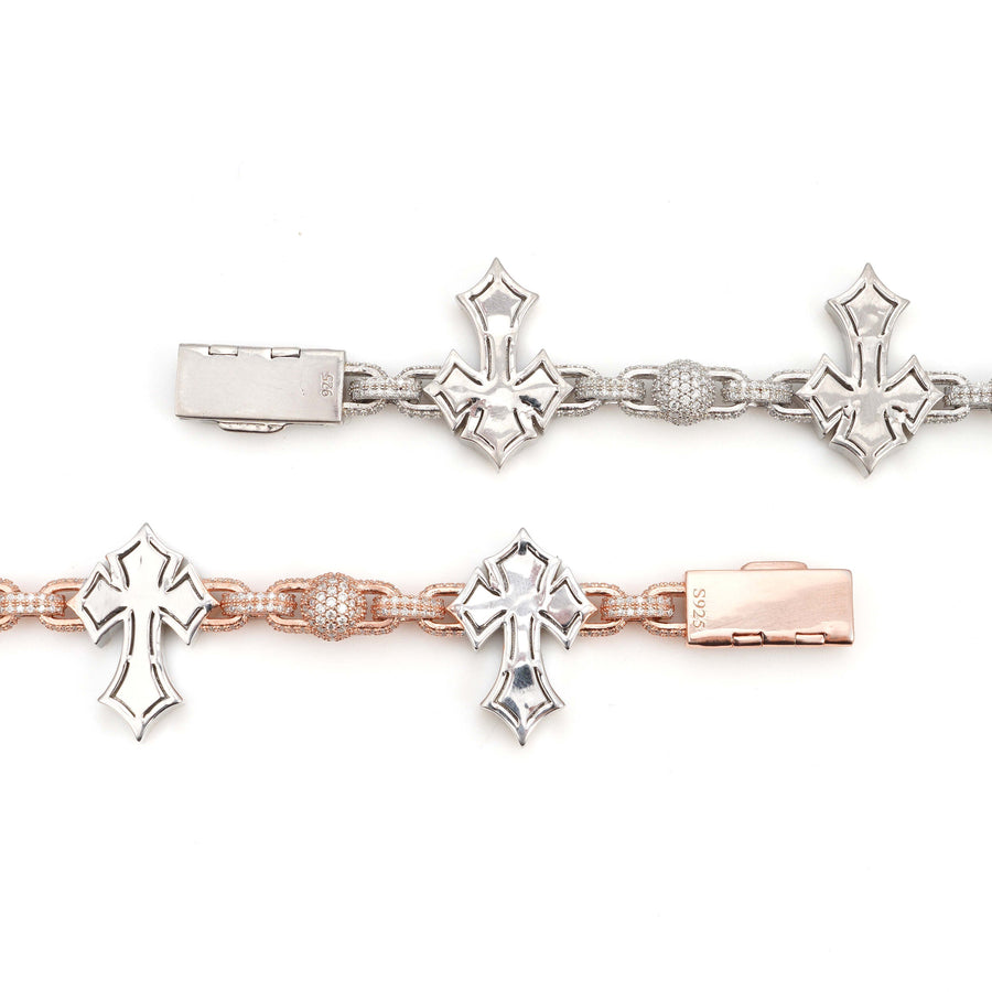 Iced Cross Link Bracelet