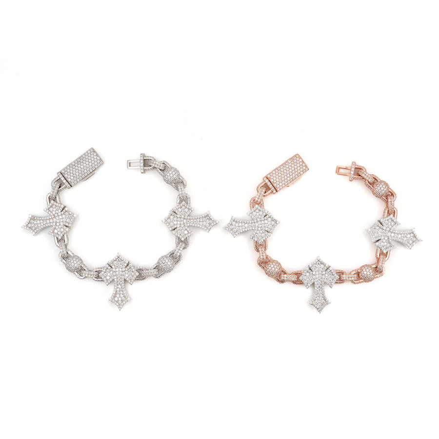 Iced Cross Link Bracelet