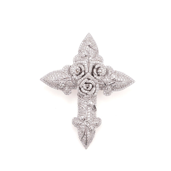 Cross With Roses Pendant — alternate view