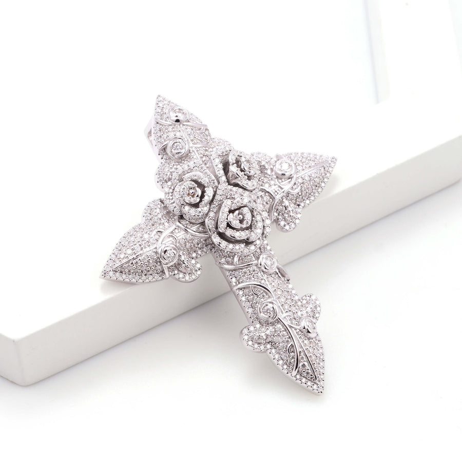 Cross With Roses Pendant
