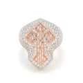 Two-Tone Baguette Cross Ring