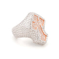 Two-Tone Baguette Cross Ring