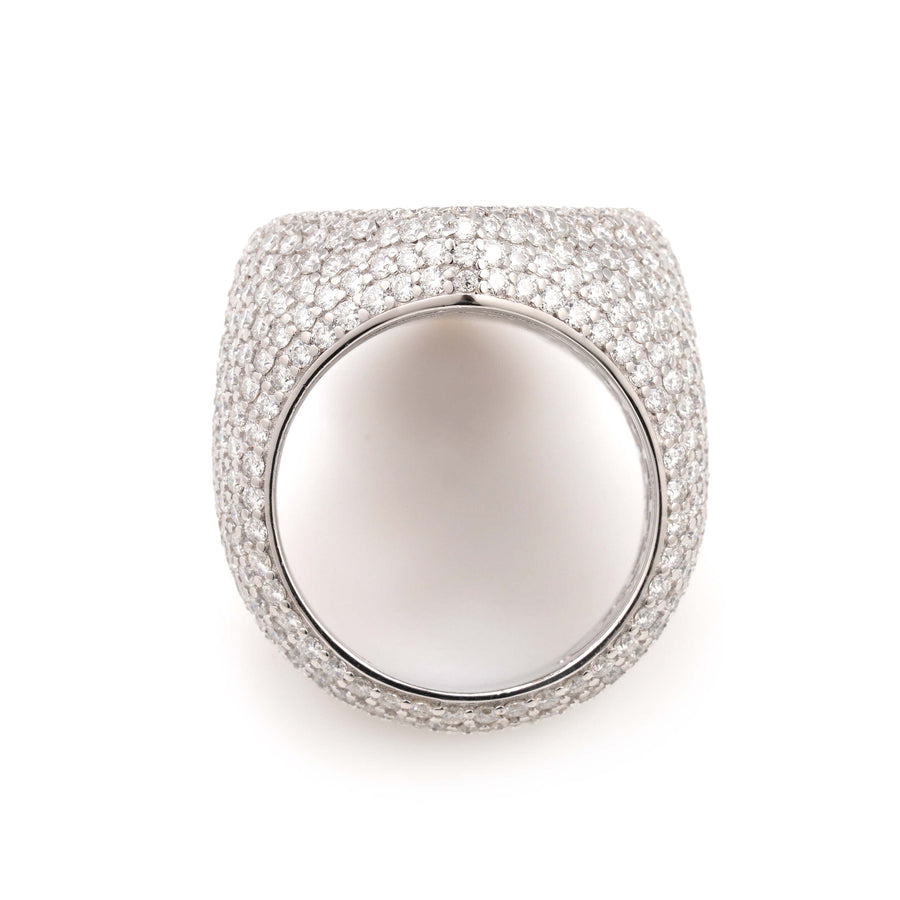 Two-Tone Baguette Cross Ring