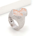 Two-Tone Baguette Cross Ring