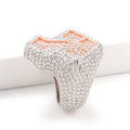 Two-Tone Baguette Cross Ring