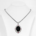 Ruby Halo Onyx Memorial Pendant